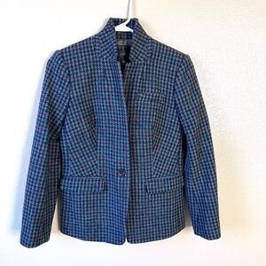 2014 J.Crew Regent Wool Houndstooth Blazer 4P Plaid Petite Tailored Fit